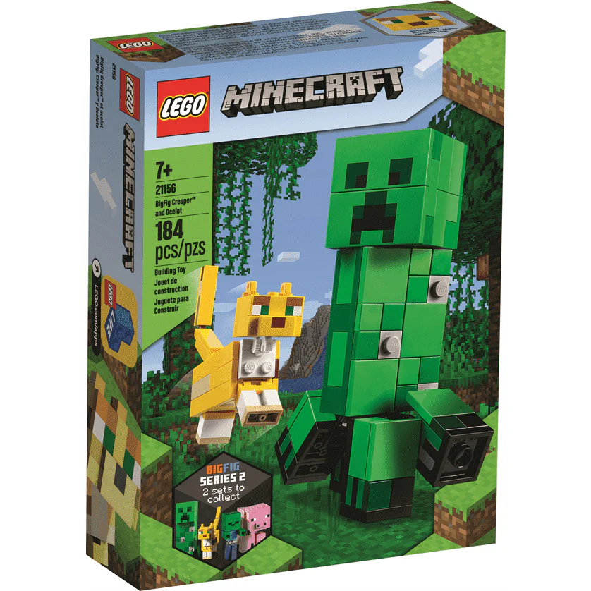21156 BigFig Creeper and Ocelot - New, Sealed, Retired LEGO Minecraft Set