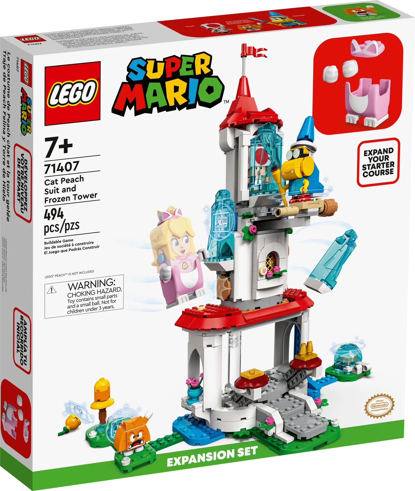 71407 Cat Peach Suit and Frozen Tower Expansion Set - New, Sealed, Retired LEGO Super Mario Set
