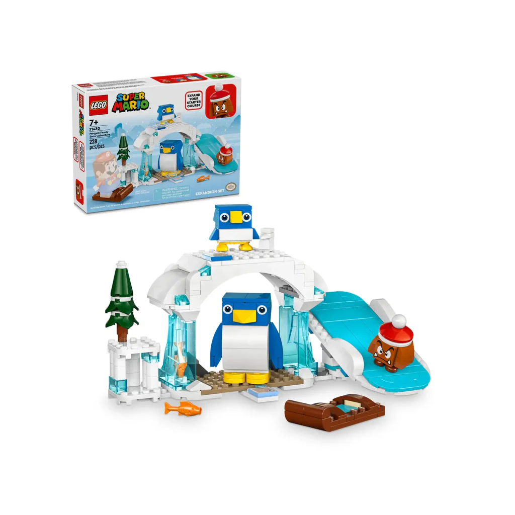 Penguin Family Snow Adventure 71430 - Certified Used, 100% Complete LEGO Super Mario Set