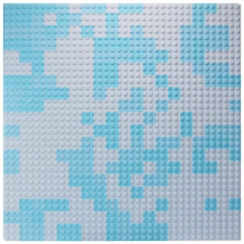 White Miner Mosaic - 12"x12" LEGO® compatible plate